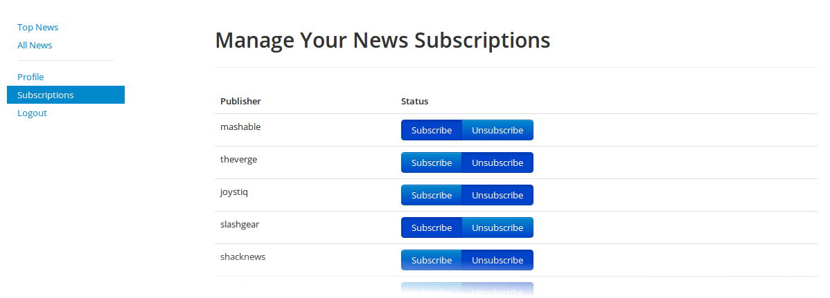 Manage Subscriptions